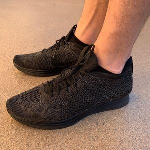 Nike flynit racers size 9 triple black